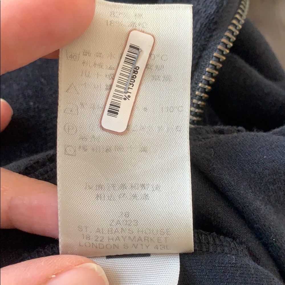 Burberry Black Terry Peplum Zip Hoodie | Luxury Zip‑Front Jacket | Size M - Picture 14 of 16